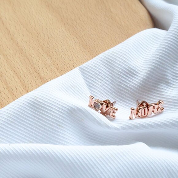 Kate Spade spell it out more love Earrings. Rose Gold - Picture 2 of 2